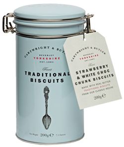 Strawberry and White Chocolate Biscuits Tin