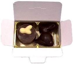 VIP2 White, Tray, 2 Easter Chocolates and Ribbon